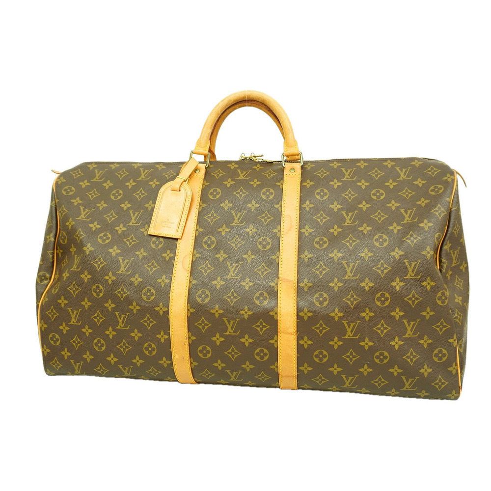 Louis Vuitton Monogram Keepall Travel Bag Canvas Leather Brown